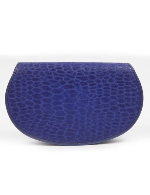 Evening bag in blue ink silk REVILLON