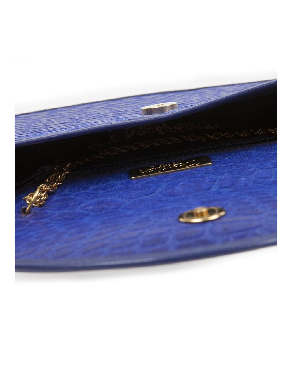 Evening bag in blue ink silk REVILLON