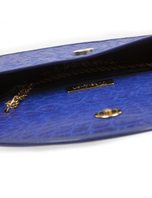 Evening bag in blue ink silk REVILLON