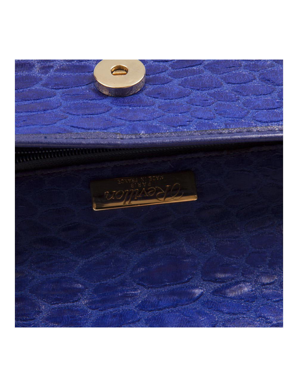 Evening bag in blue ink silk REVILLON