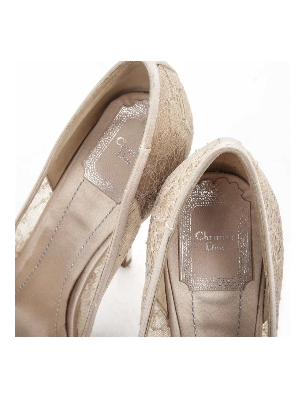 Escarpins Couture DIOR t 36 dentelle et brillants