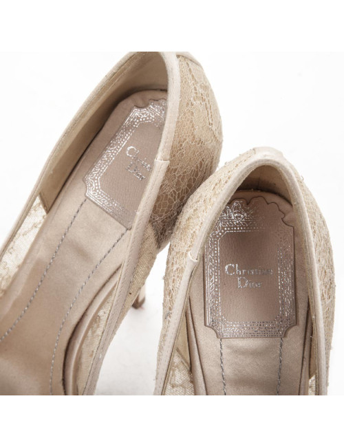 Escarpins Couture DIOR t 36 dentelle et brillants