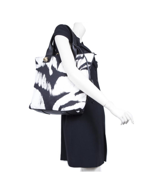 ALEXANDER Mc QUEEN canvas and leather tote bag