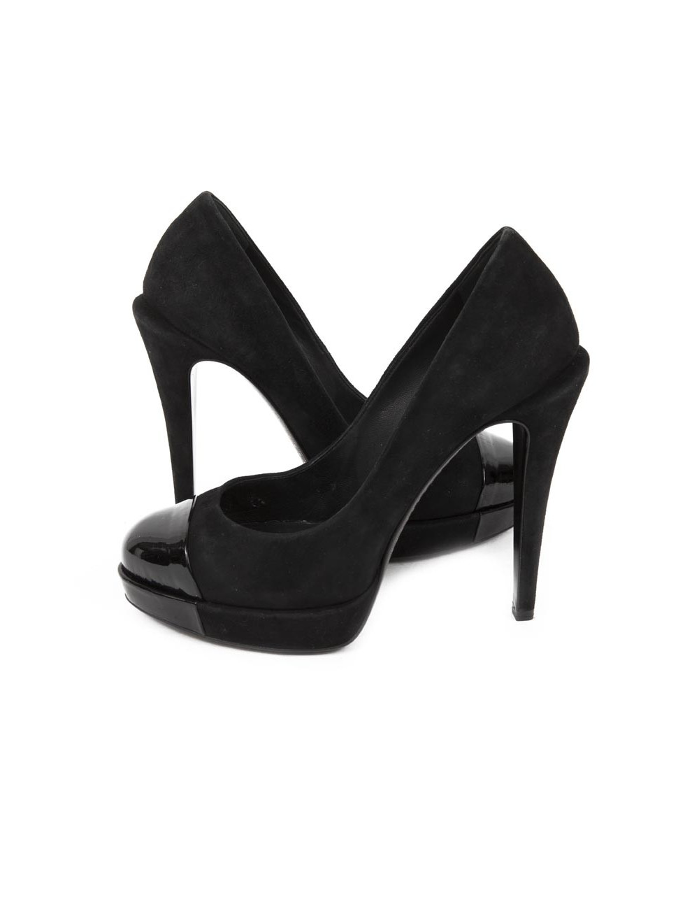 CHANEL T shoes 36.5 in Black Suede platform