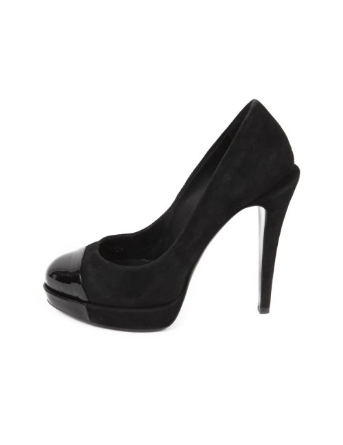 CHANEL T shoes 36.5 in Black Suede platform