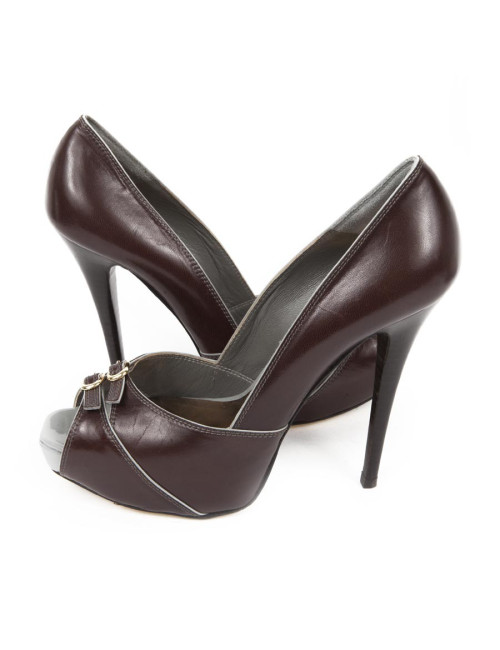 BARBARA BUI T38 shoes chocolate smooth leather