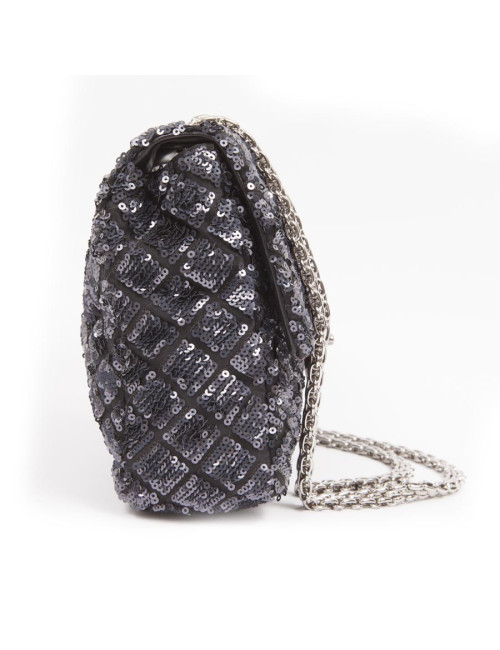 Sac timeless CHANEL à sequins bleu nuit