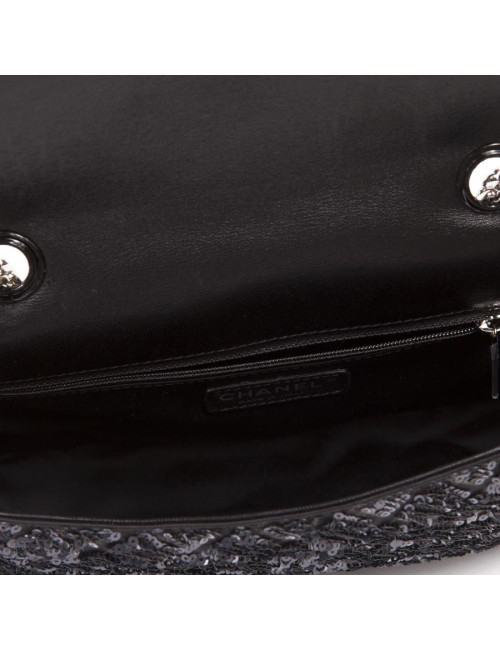 Sac timeless CHANEL à sequins bleu nuit