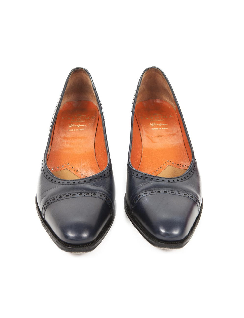 Mocassins CARMINA  (4UK) T 37 cuir bleu 