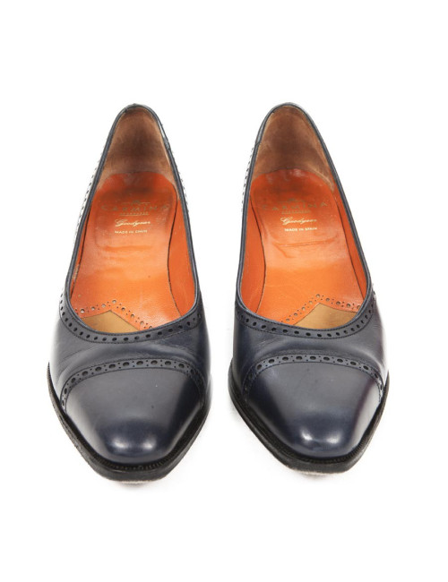 Mocassins CARMINA  (4UK) T 37 cuir bleu 