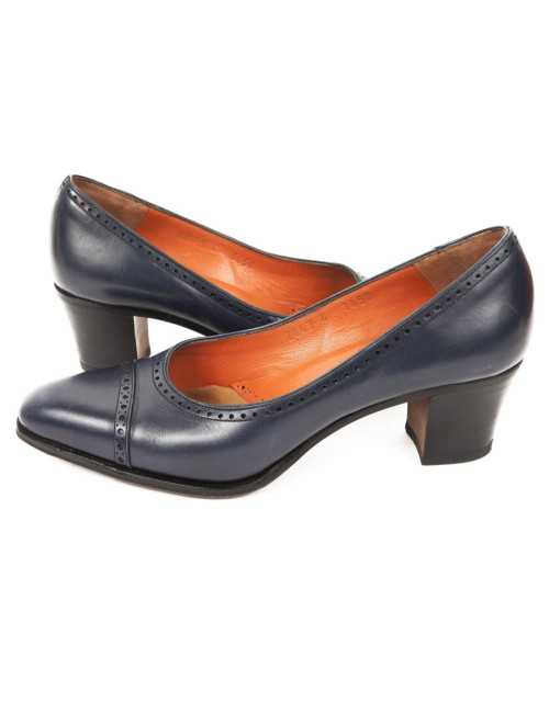 Mocassins CARMINA  (4UK) T 37 cuir bleu 