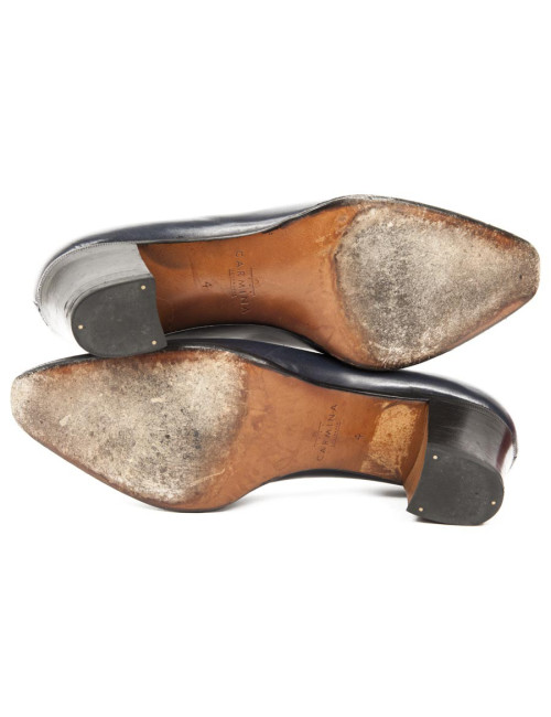 Mocassins CARMINA  (4UK) T 37 cuir bleu 