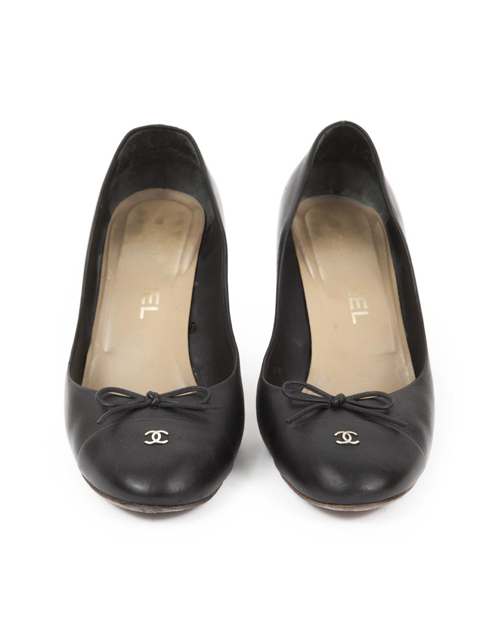 CHANEL T 39 shoes black leather