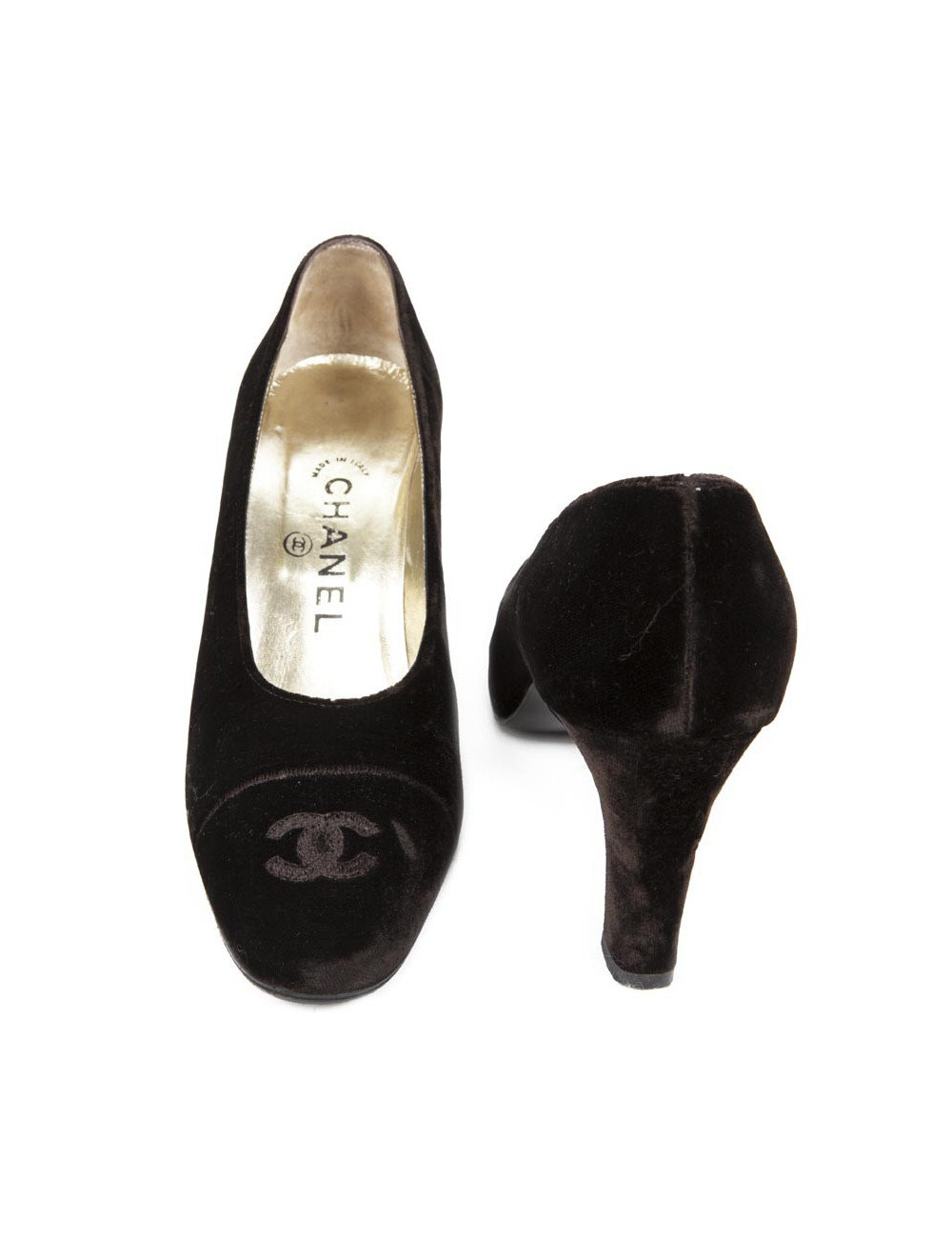Escarpins Couture CHANEL T 38 velours