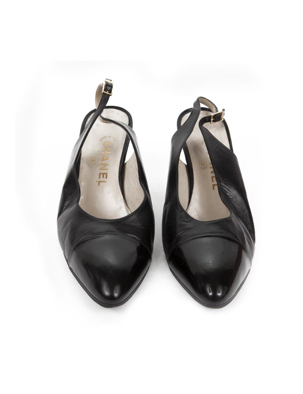 Sandales CHANEL T 9.5 (40.5) cuir d'agneau noir