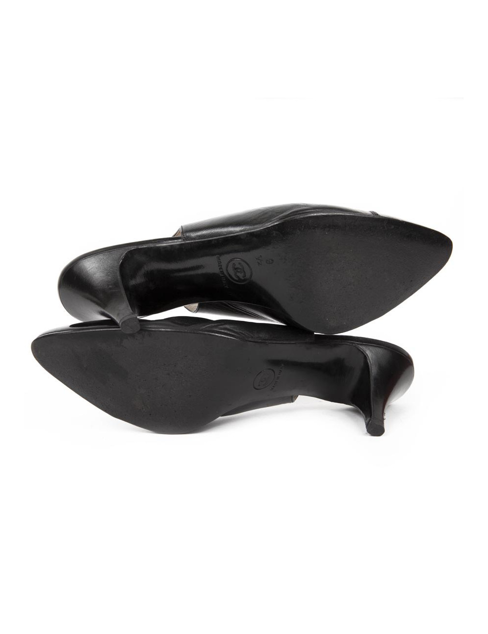 Sandales CHANEL T 9.5 (40.5) cuir d'agneau noir