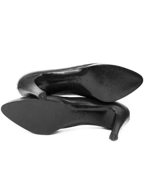 Shoes CHANEL T (8.5) 39.5 offset black lamb