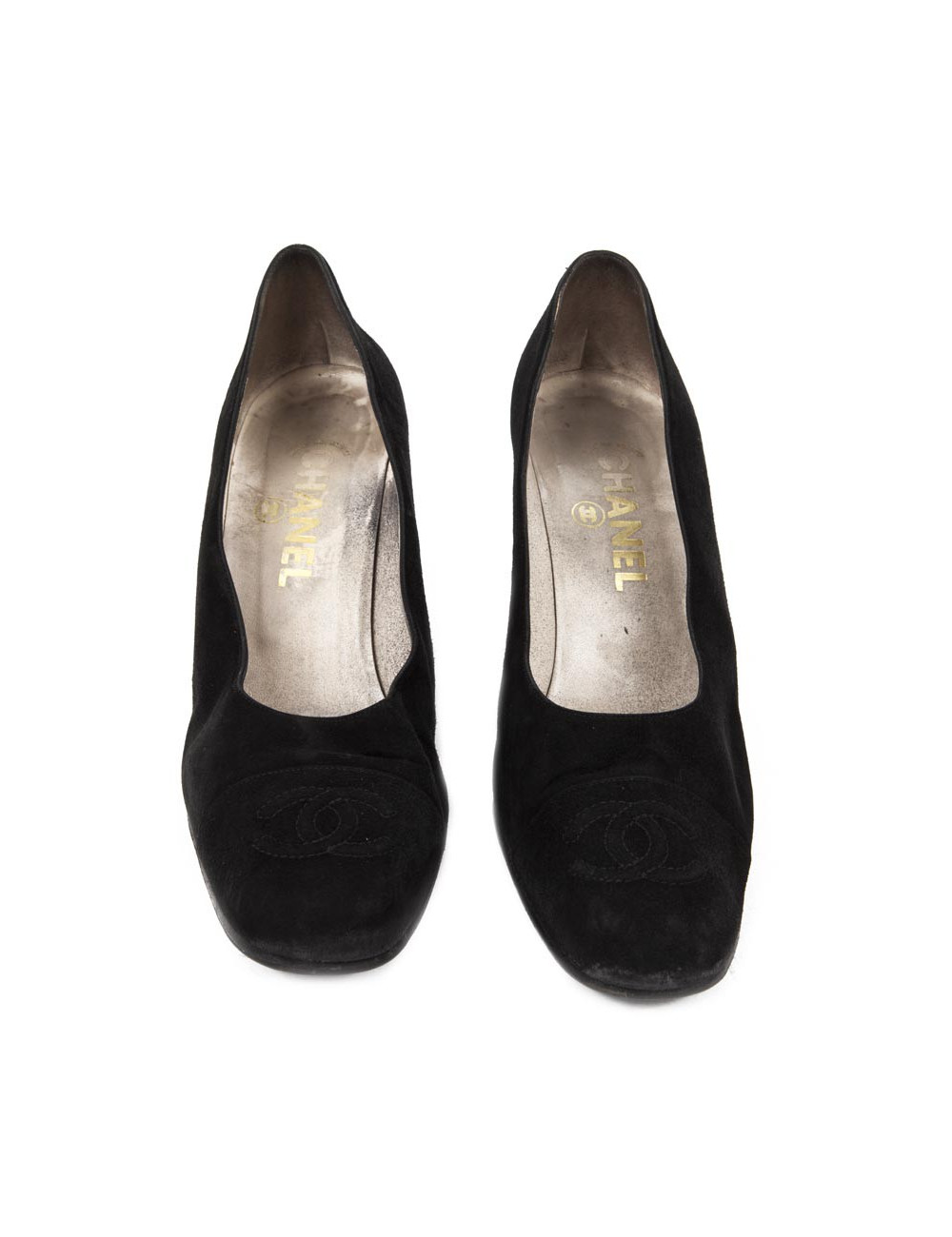 CHANEL T 39 Black Suede pumps
