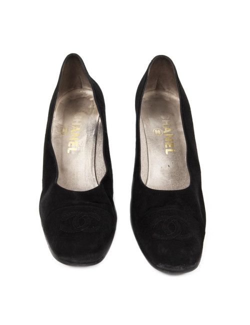 Escarpins CHANEL T 39 daim noir