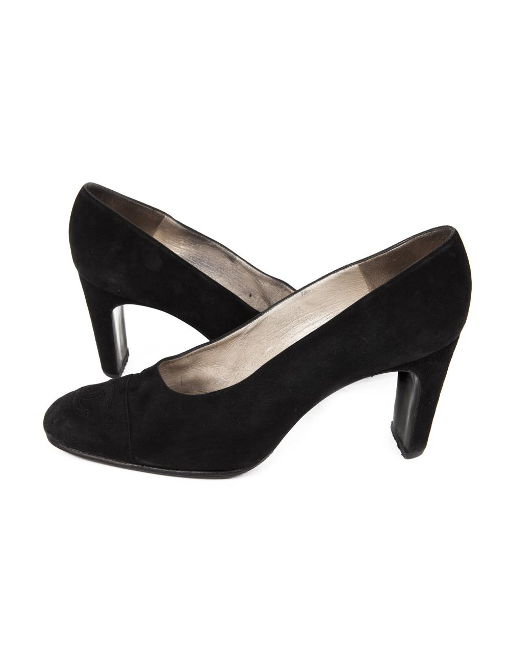 CHANEL T 39 Black Suede pumps