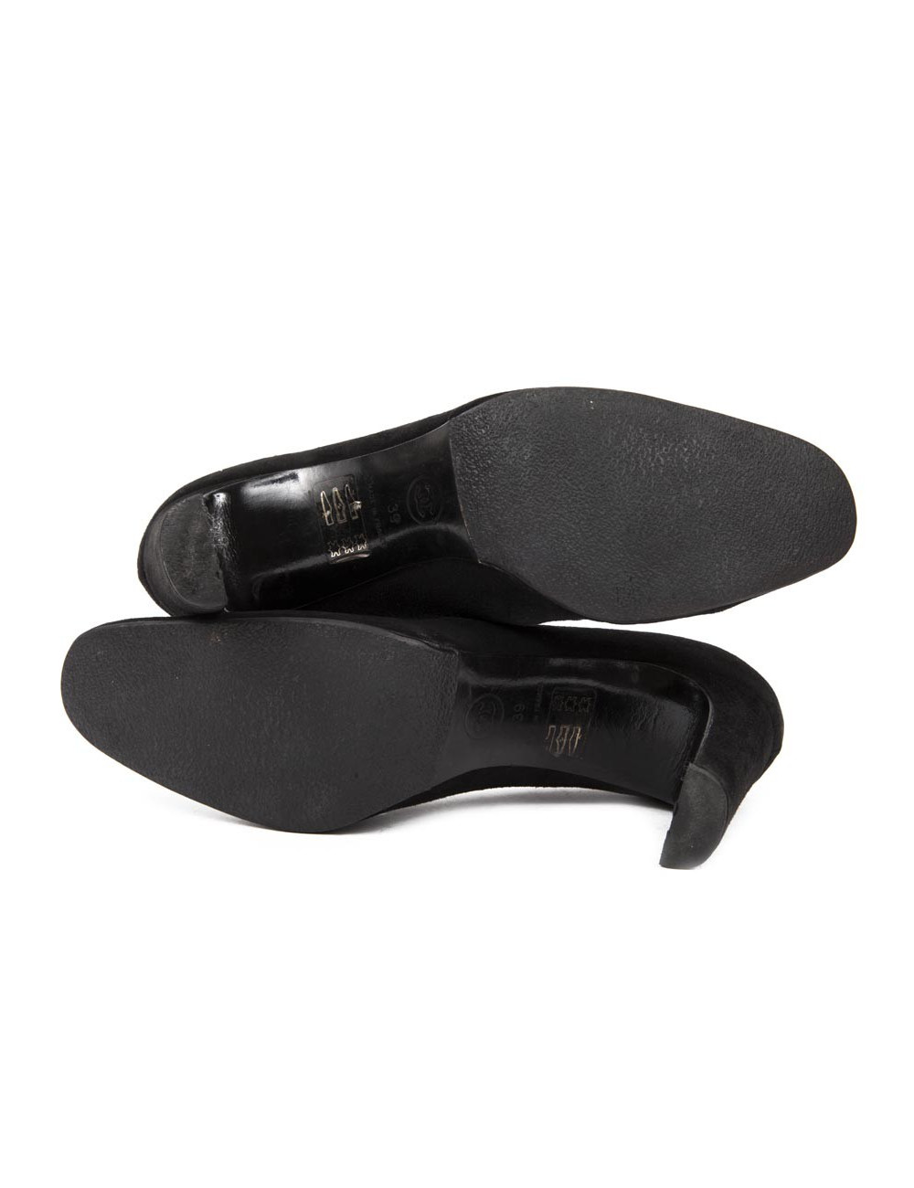 CHANEL T 39 Black Suede pumps