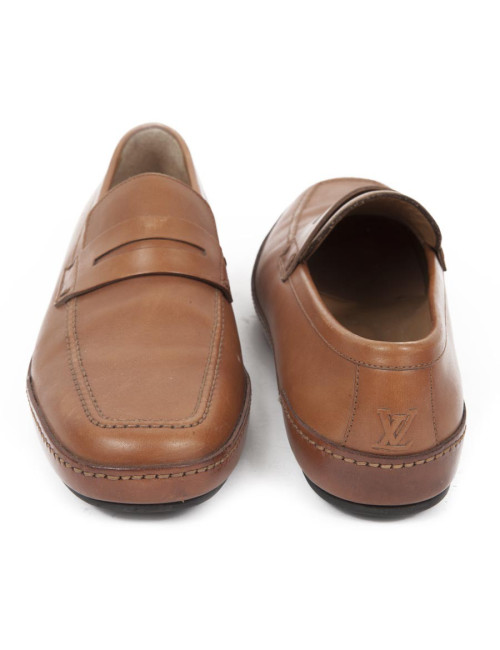 Mocassins LOUIS VUITTON T 38.5 veau gold