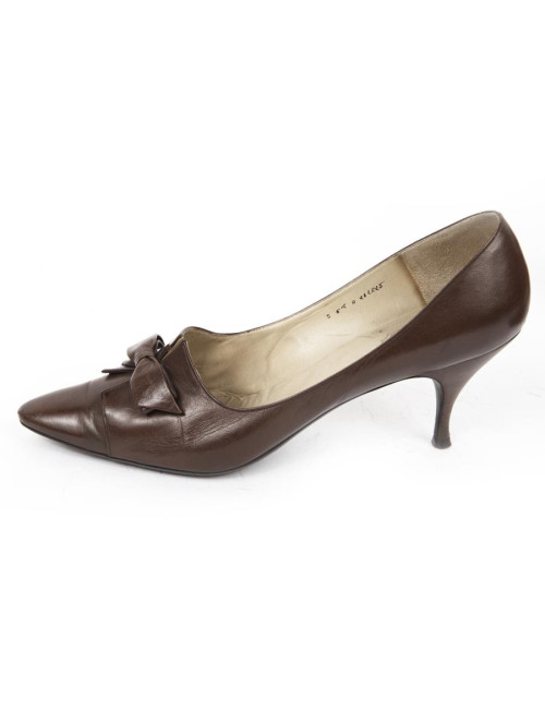 High Sandals SERGIO ROSSI Brown varnished leather T39