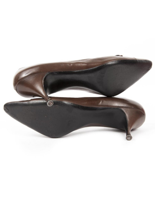 High Sandals SERGIO ROSSI Brown varnished leather T39