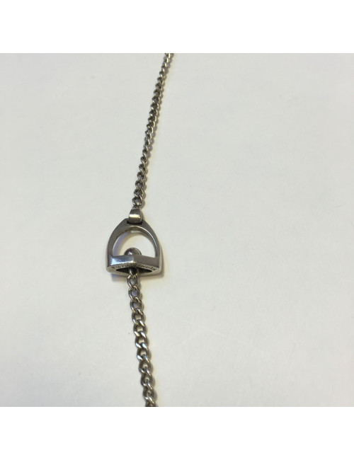 xxx Sautoir "Etriers"HERMES Vintage en argent massif