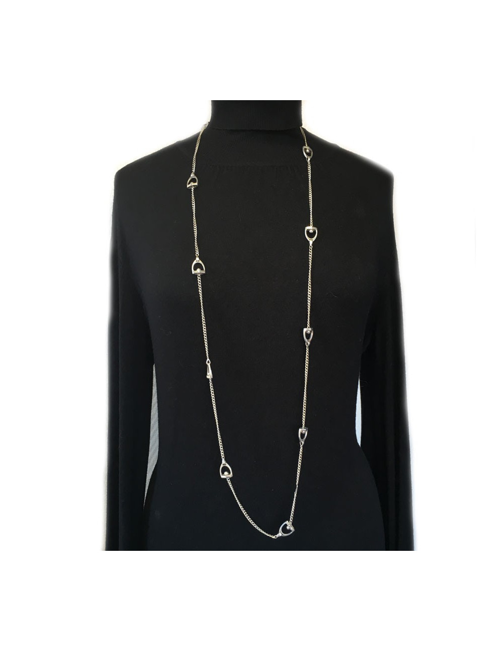 Sautoir "Etriers"HERMES Vintage en argent massif