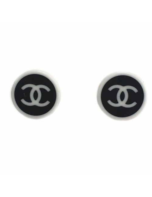 Boucles d'oreille clips CHANEL bicolores