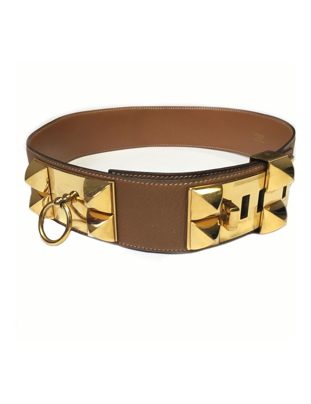 Ceinture "Médor" HERMES cuir gold