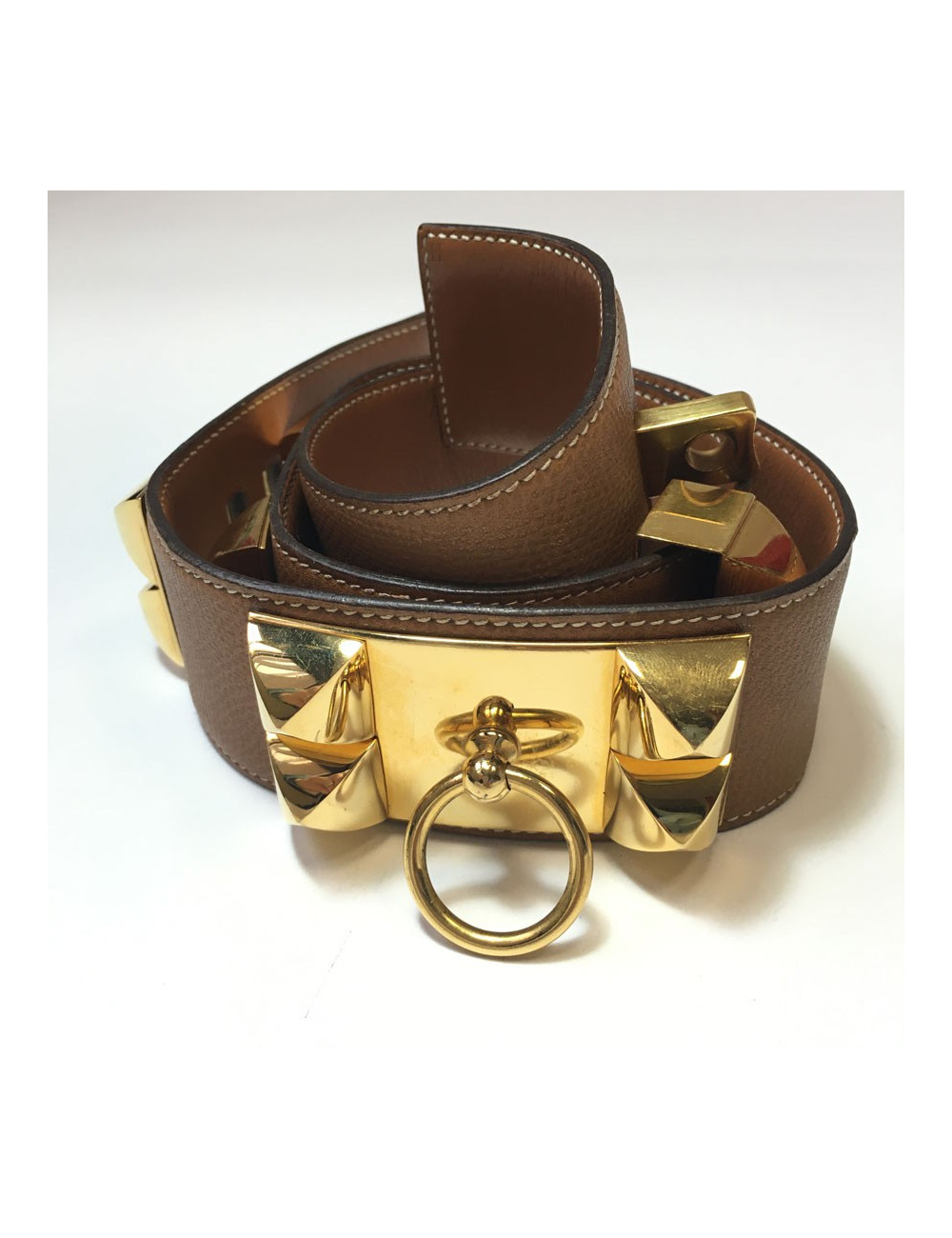 xxx Ceinture "Médor" HERMES cuir gold