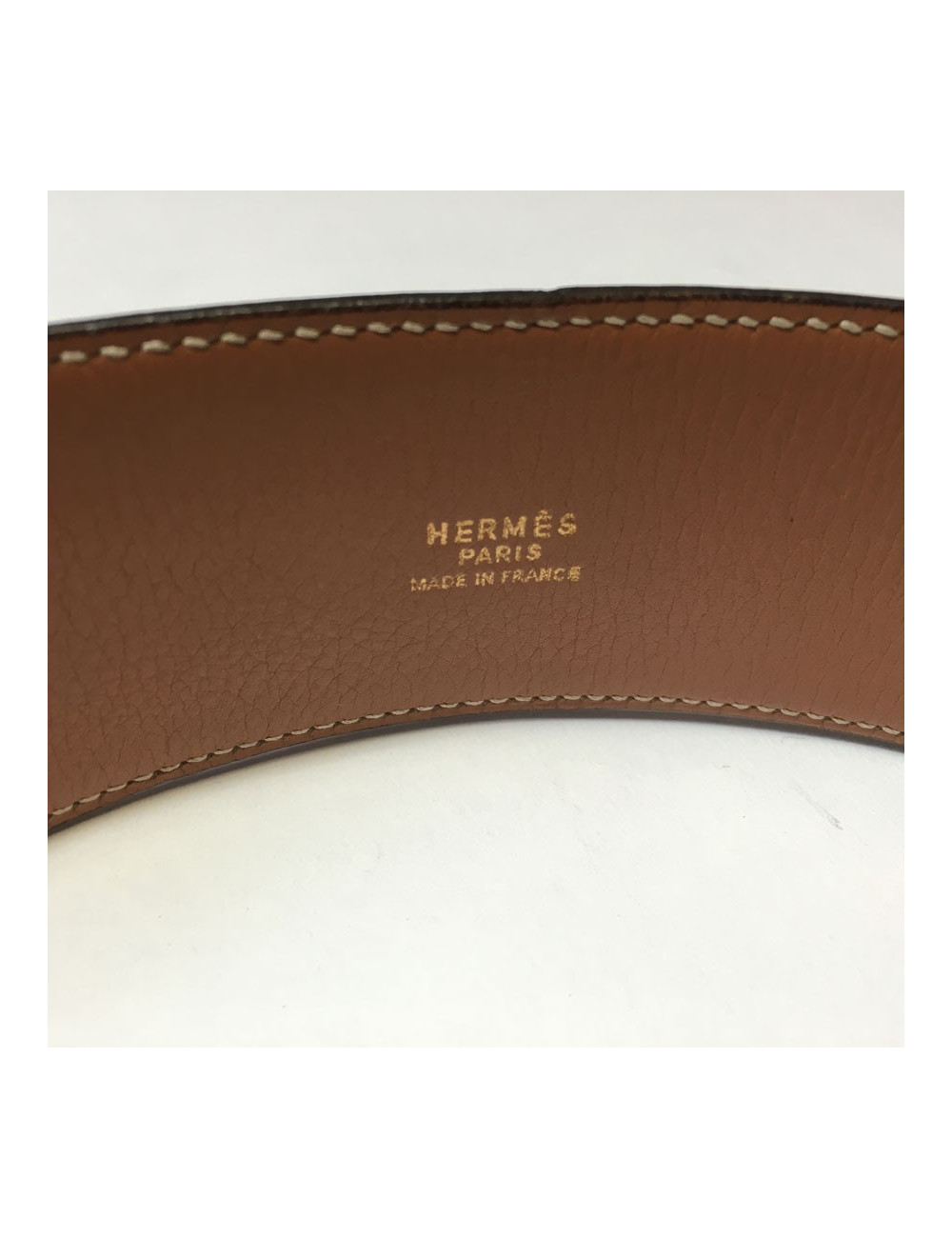 Belt "Fido" HERMES leather gold and Golden jewellery