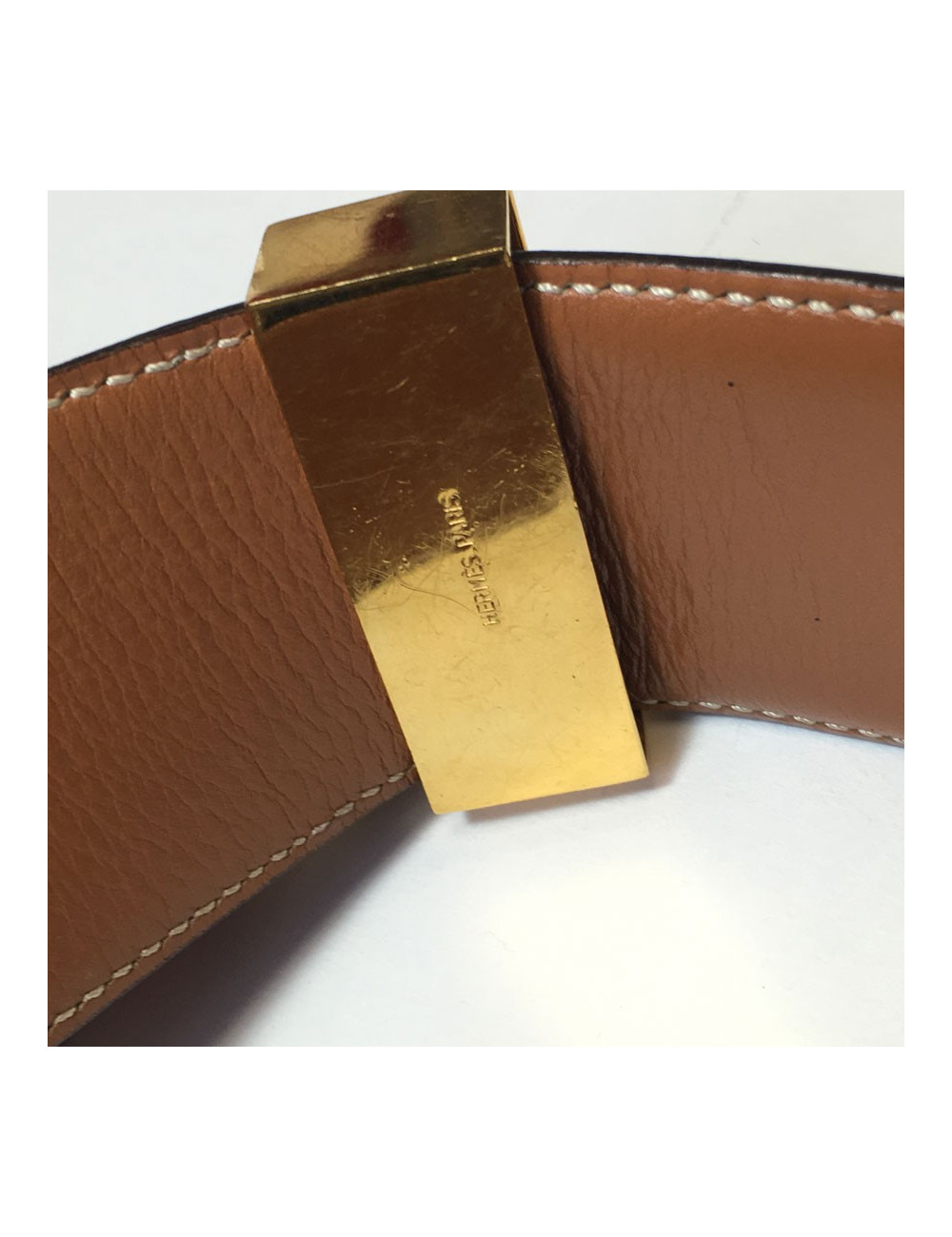 xxx Ceinture "Médor" HERMES cuir gold