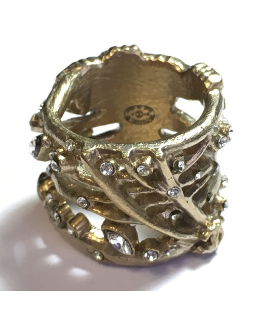 xxx Bague CHANEL dorée et strass Taille 52