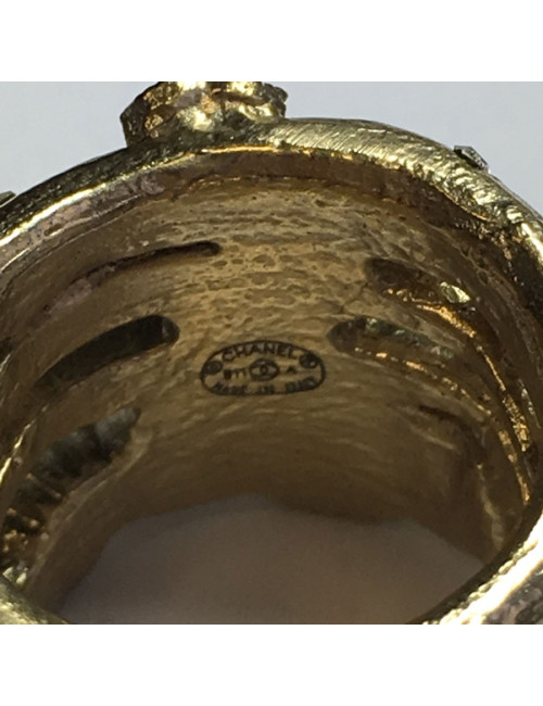 Ring CHANEL gold and rhinestone size 52