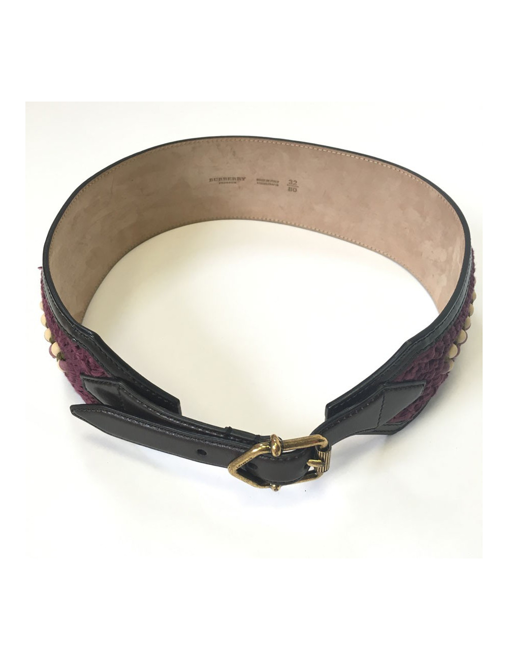 BURBERRY PRORSUM leather purple T80 belt