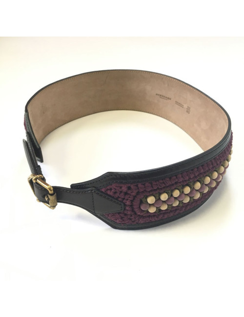 BURBERRY PRORSUM leather purple T80 belt