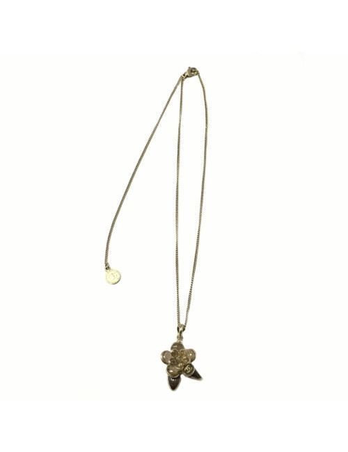 xxx Collier CHANEL camélia en pâte de verre pailleté