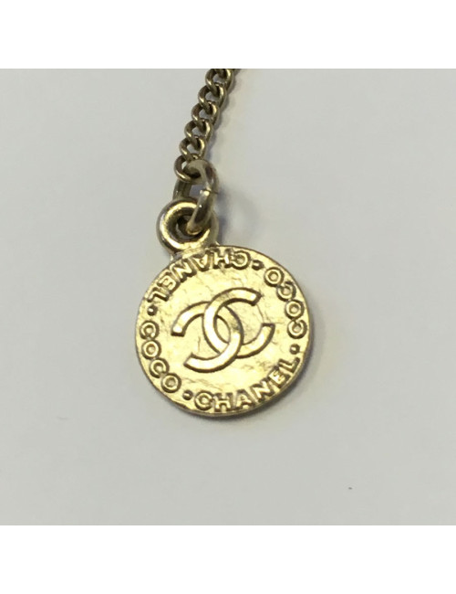 xxx Collier CHANEL camélia en pâte de verre pailleté