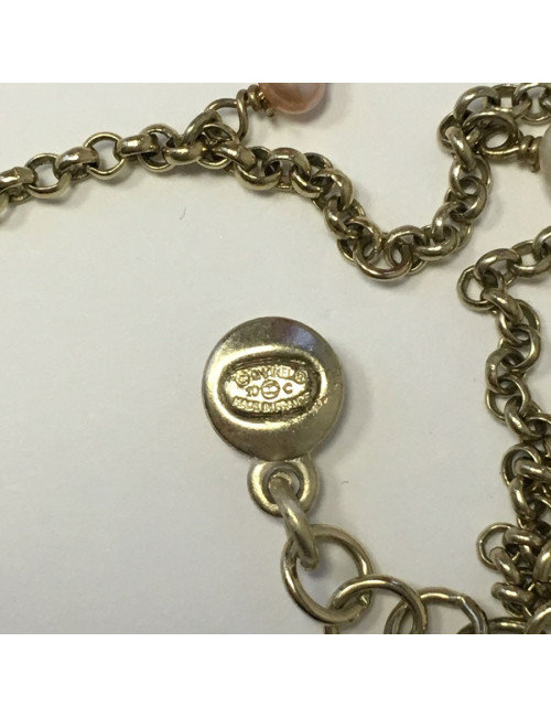 CHANEL necklace in gold metal and flower pendant