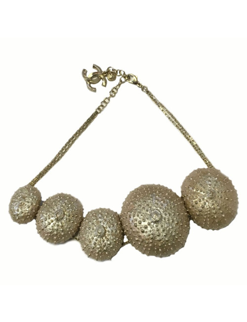 xxx Collier CHANEL en métal doré