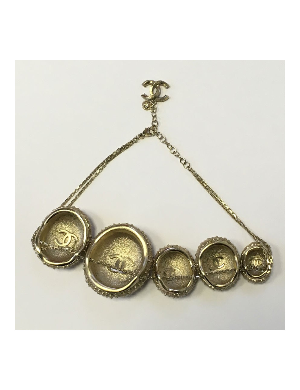 CHANEL necklace "Sea Urchin" in gilded metal