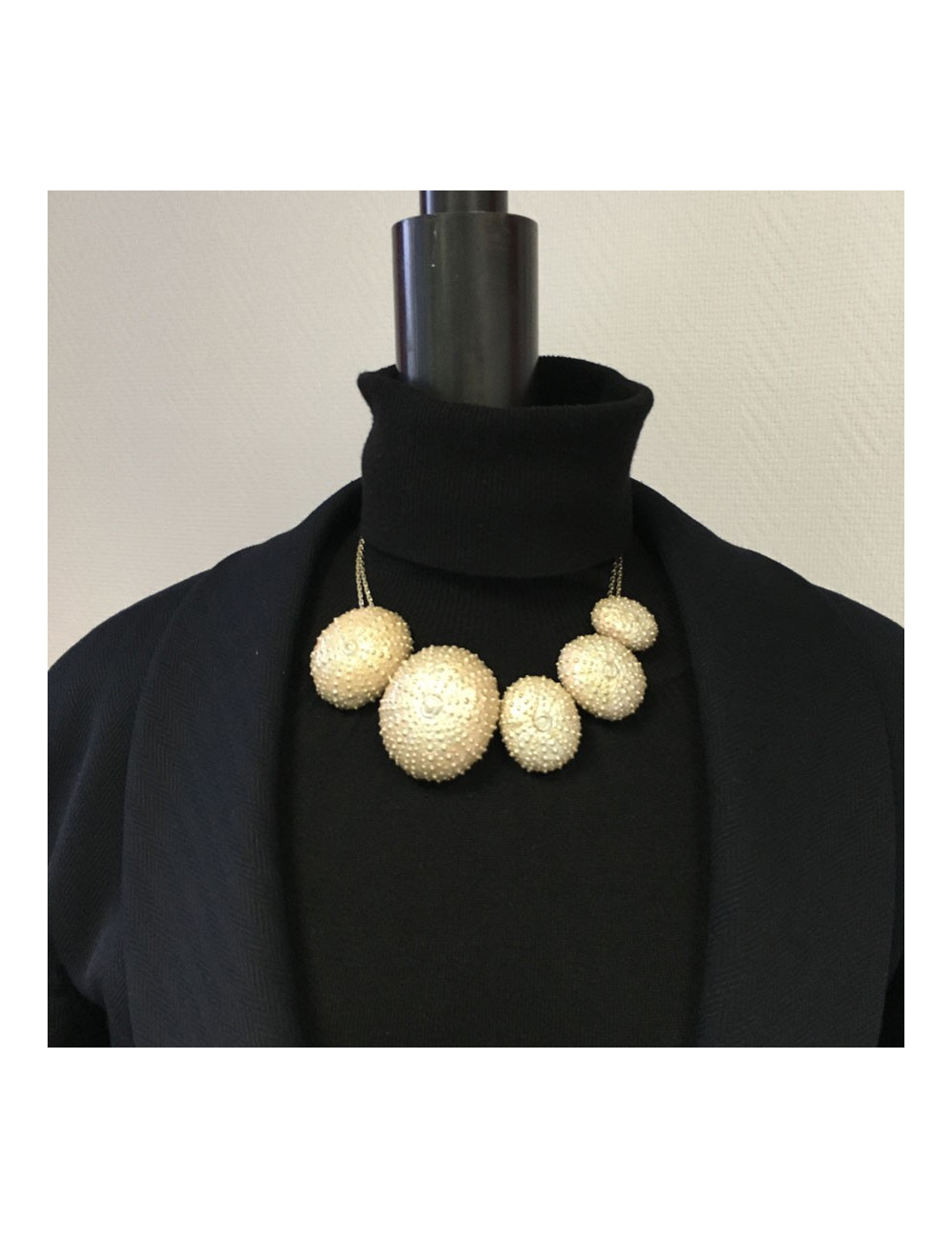 CHANEL necklace "Sea Urchin" in gilded metal