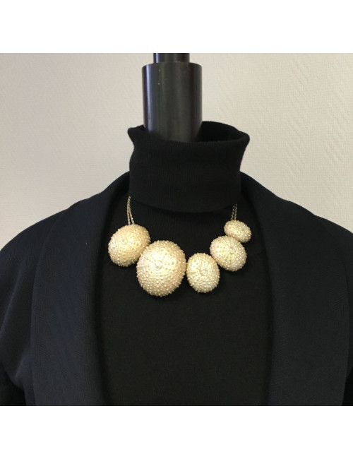 CHANEL necklace "Sea Urchin" in gilded metal