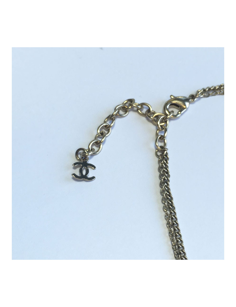 CHANEL necklace double gold chain