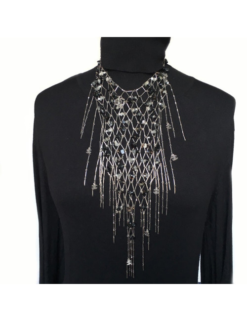 xxx Plastron CHANEL en perles et pierres