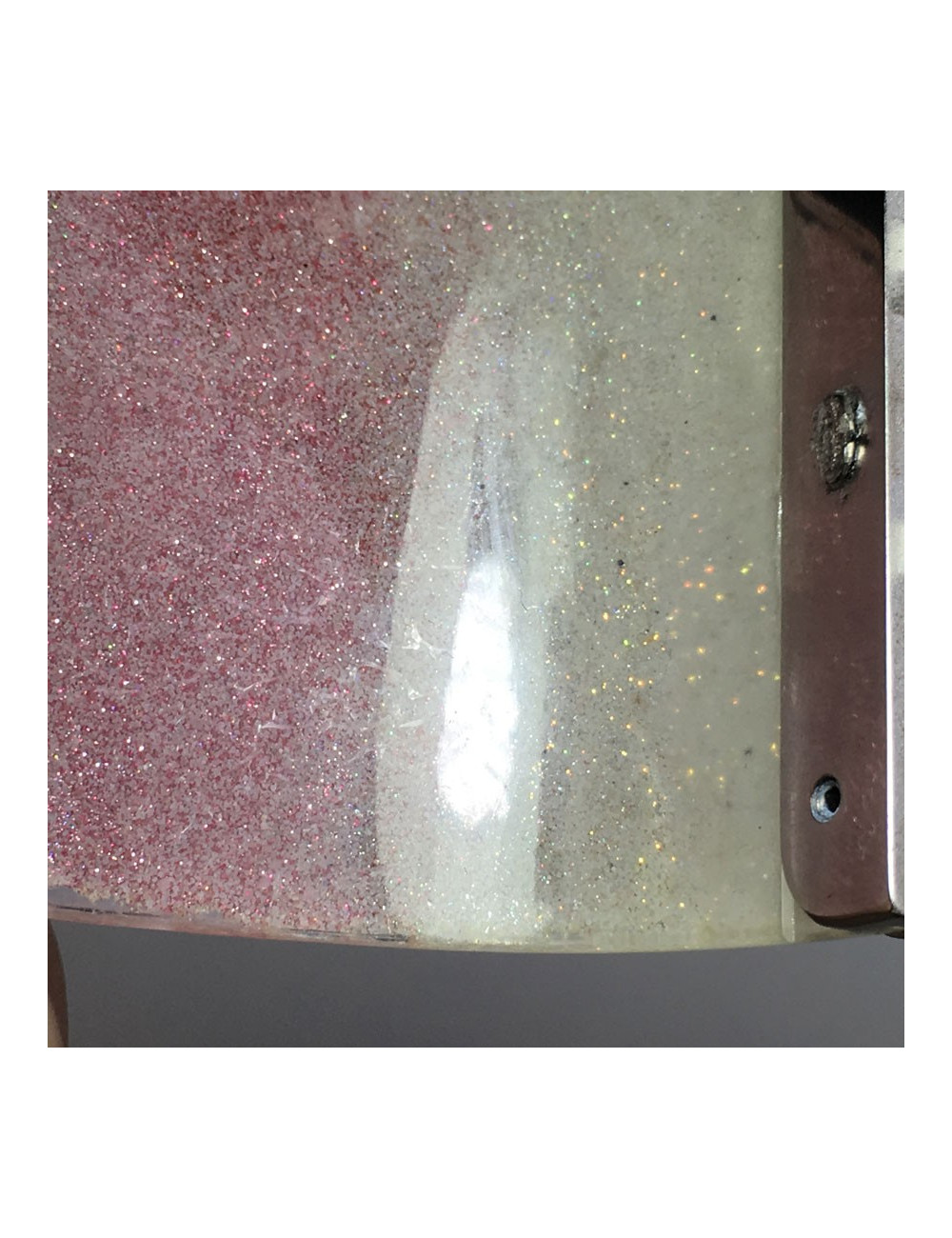 Transparent plexi glittery white and pink CHANEL cuff