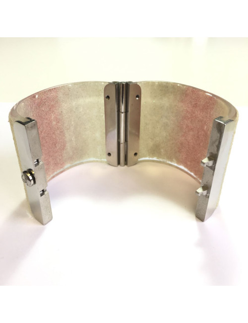 Transparent plexi glittery white and pink CHANEL cuff